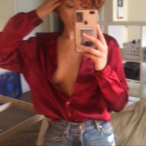 Satin Red top